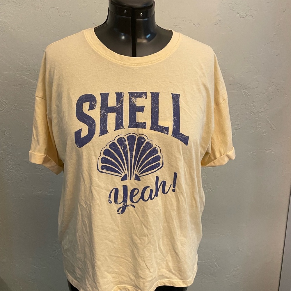 5/15🔥🔥🔥Maurices Cream and Blue Graphic Tee